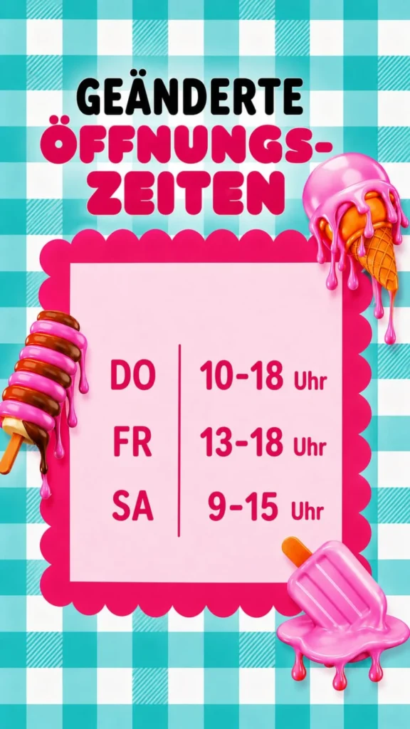 Sommer Öffnungszeiten am Donnerstag, Freitag und Samstag