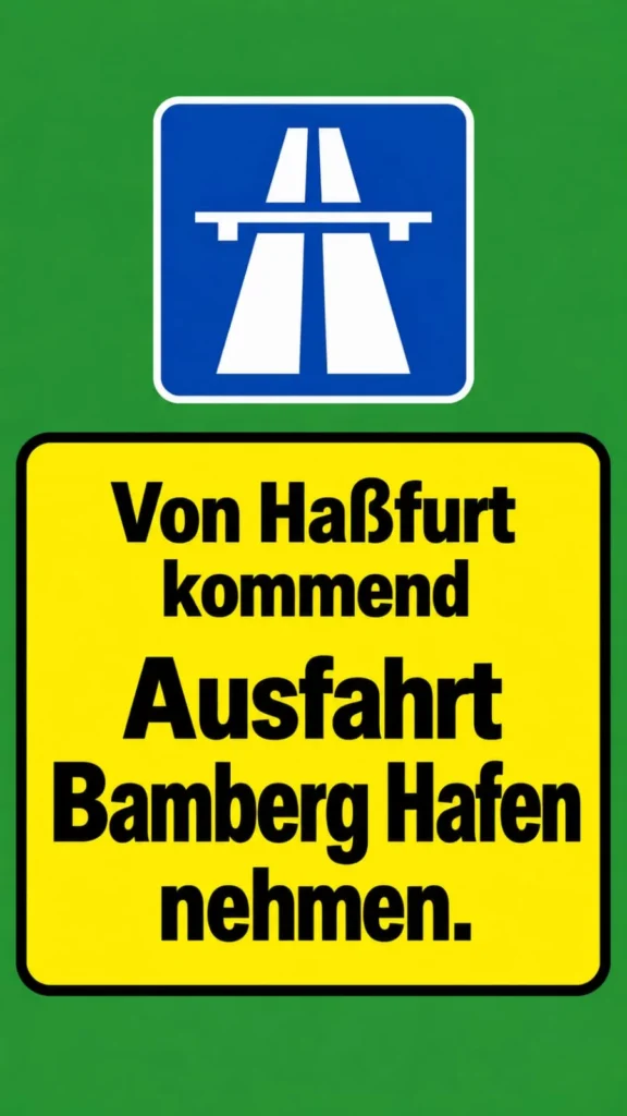 Achtung Umfahrung wgn. Sperrung Brücke nach Hallstadt. Ausfahrt Bamberg Hafen nehmen